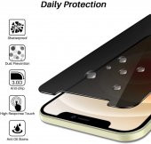 Apple iPhone 12 - 12 Pro Full-Screen Privacy Görünmez Mat  Hayalet Ekran Koruyucu Cam - 4