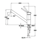 509130200-Teka AUK 913 Krom Armatür - 2