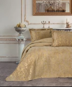 Cotton Box Smart Çift Kişilik Yatak Örtüsü Kadife Varaklı Brillante Kahve - 1