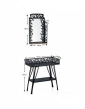 Banyo Dekoru Ferforje Çiçeklik Ve Ayna Takımı Metal Çiçeklik - 3