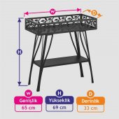Banyo Dekoru Ferforje Çiçeklik Ve Ayna Takımı Metal Çiçeklik - 4