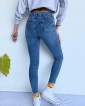 Kadın Yüksek Bel Skinny Jean Atlas Kot Pantolon - 4