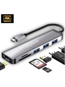 Daytona Hc-13 6'lı Usb Type-c Dockıng Statıon GİRİŞ USB TİP-C  3XUSB3.0 HDMI SD MİCRO SD - 1