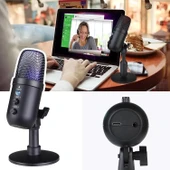 TriLine Profesyonel Kardioid RGB Oyuncu Stüdyo Kayıt Kablolu Podcast Mikrofonu - 2