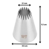 Büyük Boy Açık Yıldız 18 Diş Krema Duyu 35x21x51 Mm | İthal Krema Torbası Hediye (DY-9FT) - 3