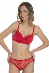 Akala Yarı Dantelli Kulaklı Dolgusuz Cup Kadın Sütyen Takım 3209 - 4