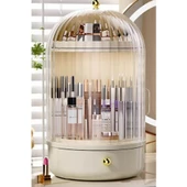 Piev House by House Glow Vitrin 360 Döner Standlı Çekmeceli Raflı Hazneli Makyaj Kozmetik Organizer - 6