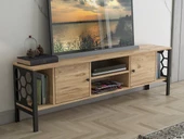 Wood'n Love Asena 160 Cm Metal Ayaklı Tv Ünitesi - Atlantik Çam / Siyah - 4