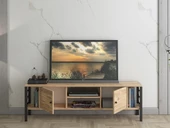 Wood'n Love Asena 160 Cm Metal Ayaklı Tv Ünitesi - Atlantik Çam / Siyah - 5
