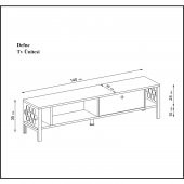 Woodn Love Defne 140 Cm Tv Ünitesi - Atlantik Çam / Siyah - 5