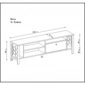Woodn Love Hera 140 Cm Tv Ünitesi - Atlantik Çam / Siyah - 5