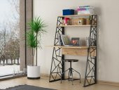 Woodn Love Odin Üçgen Metal Ayaklı Kitaplıklı Çalışma Masası - Atlantik Çam / Siyah - 4