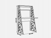 Woodn Love Odin Üçgen Metal Ayaklı Kitaplıklı Çalışma Masası - Atlantik Çam / Siyah - 6