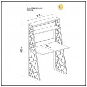 Woodn Love Odin Üçgen Metal Ayaklı Kitaplıklı Çalışma Masası - Atlantik Çam / Siyah - 7
