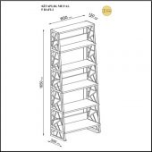 Woodn Love Albatros 5 Raflı Piramit Metal Kitaplık - Atlantik Çam / Siyah - 8
