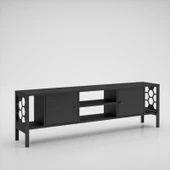 Wood'n Love Asena 160 Cm Metal Ayaklı Tv Ünitesi - Atlantik Çam / Siyah - 11