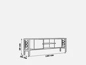 Wood'n Love Asena 160 Cm Metal Ayaklı Tv Ünitesi - Atlantik Çam / Siyah - 6