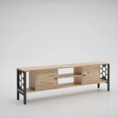 Wood'n Love Asena 160 Cm Metal Ayaklı Tv Ünitesi - Atlantik Çam / Siyah - 2