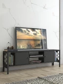 Wood'n Love Asena 160 Cm Metal Ayaklı Tv Ünitesi - Atlantik Çam / Siyah - 7