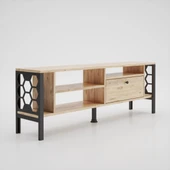 Wood'n Love Hera 140 Cm Tv Ünitesi - Atlantik Çam / Siyah thumbnail 4