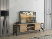 Wood'n Love Asena 160 Cm Metal Ayaklı Tv Ünitesi - Atlantik Çam / Siyah - 3