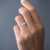 0,30 Karat Pırlanta Tria Yüzük - 5
