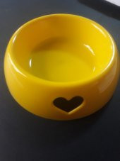 sarı kalpli mama kabı - 1