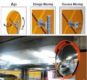 Evelux Trafik Güvenlik Aynası (60 Cm) Renk Beyaz Kırmızı - 2
