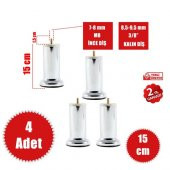 15 Cm Baza Ayağı Koltuk Ayağı Kanepe Ayağı Civatalı 3/8" (KALIN DİŞ) (4 Adet) - 2