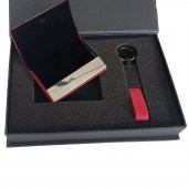 Özel Tasarım Kutusunda Kırmızı Kartvizitlik ve Anahtarlık Seti - 3