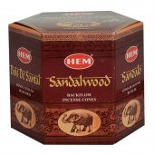 Hem Tütsü Geri Akış Şelale Sandal Ağacı Kokulu 40 Konik Tütsü - Sandalwood Backflow Incense Cones - 1