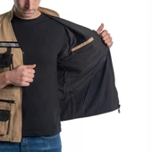 Şensel, Reflektörlü Çok Cepli Yelek Bej-Siyah -118E1557- - 3