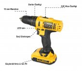 Sturdy Power Tools 32 Volt 5.0 Amper Darbeli Çift Akülü Şarjlı Vidalama Matkap - 1