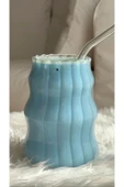 Borosilikat Sunum Bardağı, Kahve Bardağı, Meşrubat Bardağı, Isı Dayanıklı Bardak (550 ml) Straw thumbnail 1