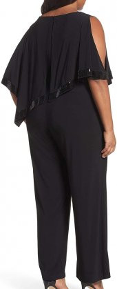 Siyah Mat Jersey Capelet Rahat KesimTulum - 3