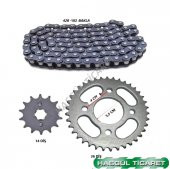 HSGL MOTORSİKLET CUP100 ÖN ARKA DİŞLİ VE ZİNCİR SET KALİTELİ thumbnail 2
