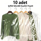 Gardırop İçi Askılık yuvalı 60x180cm Kuru temizleme - Dolap içi ŞEFFAF saklama NaYLoNu (10adet) thumbnail 4