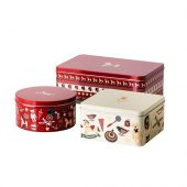 IKEA SNÖKUL KAPAKLI METAL KUTU SETİ 3 PARÇA KEK BİSKÜVİ SAKLAMA KUTUSU - 1