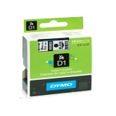 Dymo D1 Şerit Standart 19 MMx7 MT Beyaz Üzerine Siyah 45803 S0720830 - 1