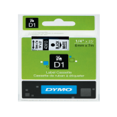Dymo D1 Şerit Standart 6 MMx7 MT Beyaz Üzerine Siyah 43613 - 1