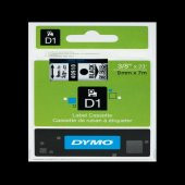 Dymo D1 Şerit Standart 9 MMx7 MT Şeffaf Üzerine Siyah 40910 S0720670 - 1