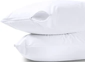 Maki Home 2 Adet Beyaz 50x70 Fermuarlı Sıvı Geçirmez Yastık Koruyucu Kılıf Alez - 1
