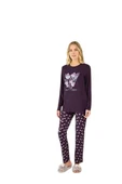 Aydoğan Kadın Mürdüm Viskon Uzun Kollu Pijama Takımı 240633 thumbnail 1