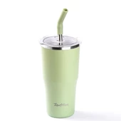 Tantitoni YEŞİL 2 KAPAKLI ÇİFT KATMANLI PİPETLİ TERMOS BARDAK 530ML - 1