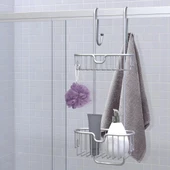 Primanova İkili Alüminyum Duşakabin Askılı Banyo Rafı N45 - 1
