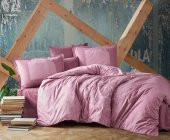 Clasy Ranforce Nevresim Takımı Çift Kişilik Risa v2 Gül Kurusu - 1