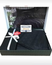 Cotton Box Çift Kişilik Jakarlı Saten Nevresim Takımı Dama Siyah - 3