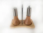 ULTRAFORM AHŞAP STANDLI TUZLUK VE BİBERLİK SETİ 12 CM - 1