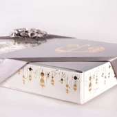 Kuran +  Seccade +  Tesbih Hediye Seti (Hafız Boy, ElifVav, Kadife, Desenli Kutu, Gri) thumbnail 4