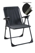 Leva Lüks Katlanır Sandalye Metal Ayaklı Siyah - 2